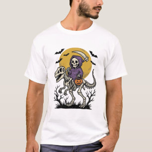 Camisa de Halloween de Dinossauro Esqueleto Vintag