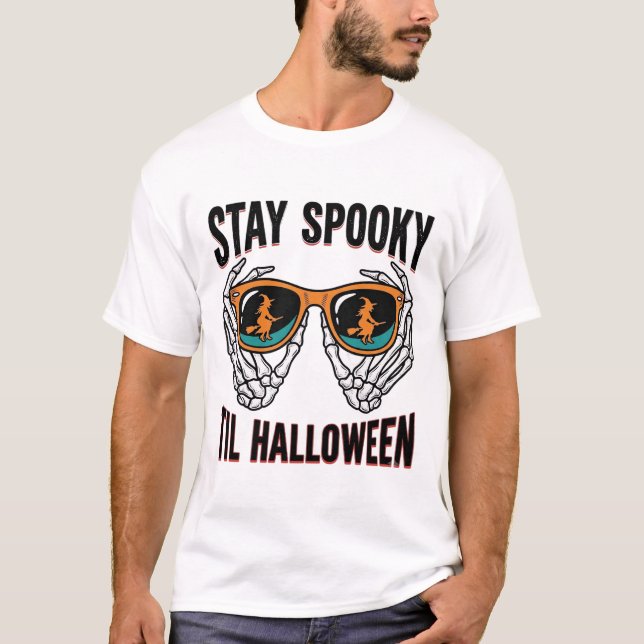 Camisa de Halloween de Esqueleto com Óculos de Bru (Frente)