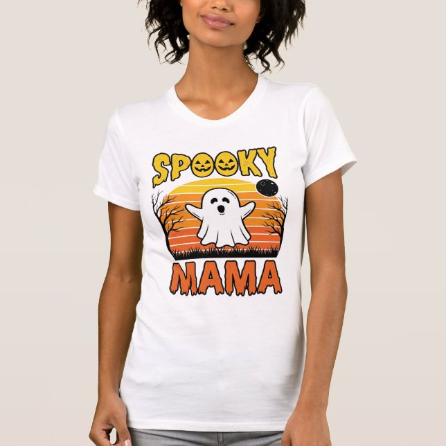 Camisa de Halloween de Fantasma Vintage Spooky Mam (Frente)
