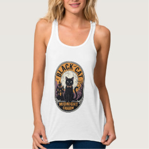Camisa de Halloween de Gato Preto Charme da Meia-N