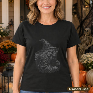 Camisa de Halloween de Gato Preto para Amantes de