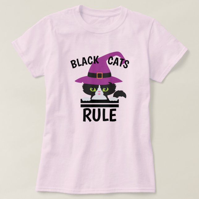 Camisa De Halloween De Gatos Negros - Teia De Brux (Frente do Design)