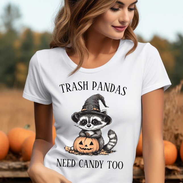Camisa de Halloween de Guaxinim Engraçado (Funny Halloween Raccoon Shirt  Trash Pandas Need Candy Too!)
