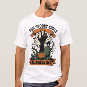 Camisa de Halloween Diária Vintage Arte Manual Ass