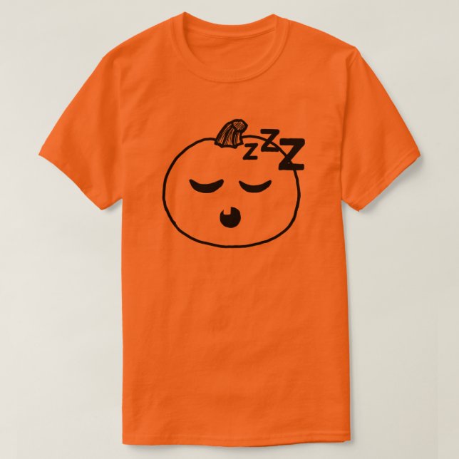 Camisa de Halloween emoji abóbora adormecida emoji (Frente do Design)