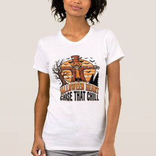 Camisa de Halloween Espantalho Gravura Vintage Col