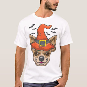Camisa de Halloween Fantasia de Bruxa Chihuahua Pr