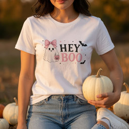 Camisa de Halloween Fantasma Rosa Fofa | Hey Boo C