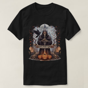 Camisa de Halloween Gótica de Ghoul de Cemitério,