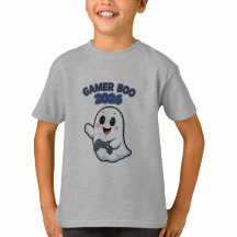 Camisa de Halloween infantil Gamer Boo Fofo 2026,