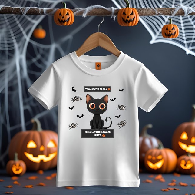 Camisa De Halloween Para Crianças - Gato Negro Bon (Criador carregado)
