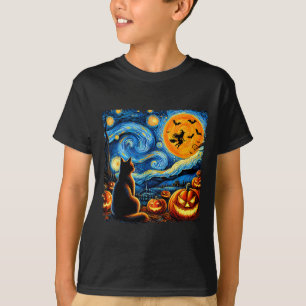 Camisa de Halloween para Homens e Mulheres Gatos P
