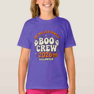 Camisa de Halloween Roxa para Crianças Retro Boo C