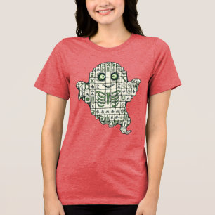 Camisa de Halloween Skull Mahjong Spooky Tile Tee