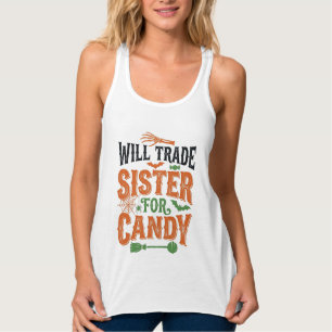 Camisa de Halloween Troco Irmã Por Doce Design