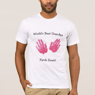 Camisa de Handprint do vovô do mundo a melhor