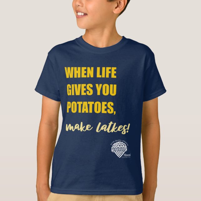 Camisa de Hanukkah para Crianças - "Faça latkes" (Frente)