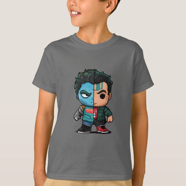 camisa de herói, camisa de anime, desenho legal (Frente)