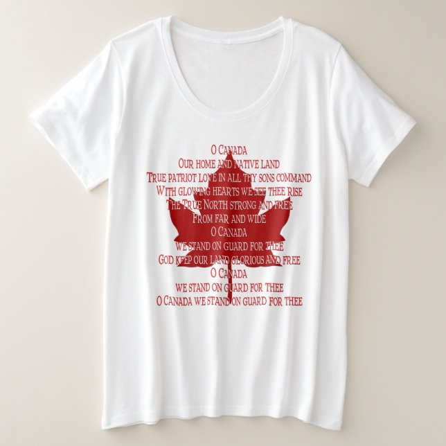 Camisa de hino canadense mais camisa canadense (Frente do Design)
