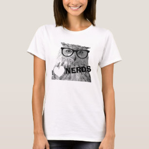 Camisa de hipster para mulheres Eu amo nerd