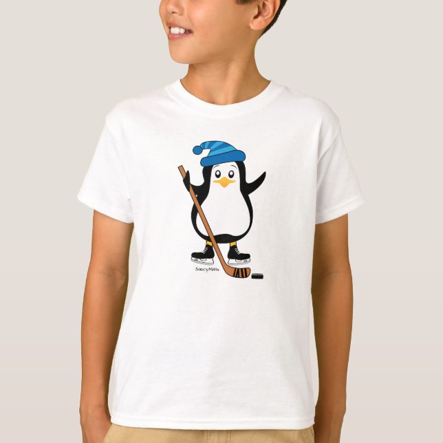 Camisa de Hockey com Penguin Kids (Frente)