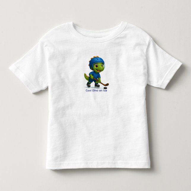 Camisa de Hockey de Dinossauro Fofa para Crianças (Frente)