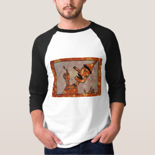 Camisa de homem de estanho de tapete laranja