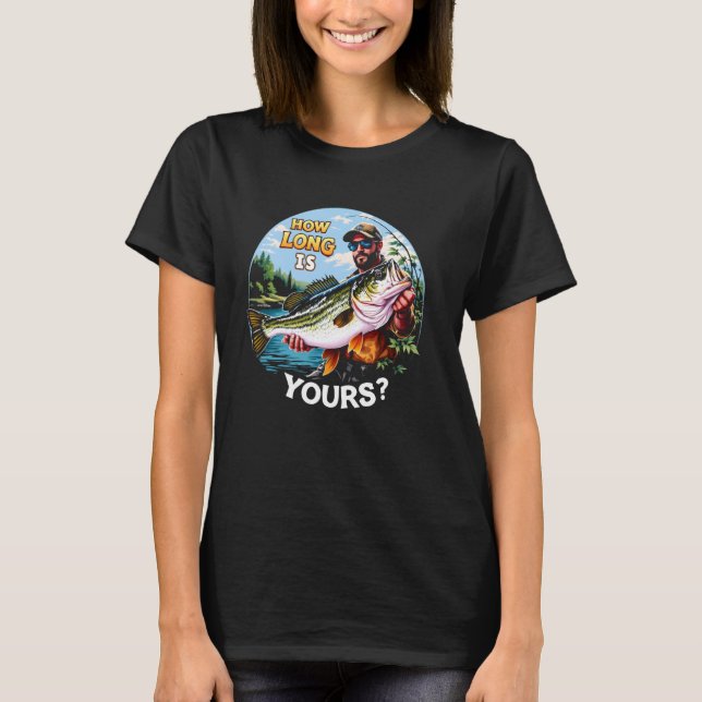 Camisa de homem de pesca de bass Perch Fish Design (Frente)