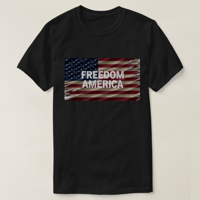 Camisa de Homens da AMÉRICA LIBERDADE (Frente do Design)