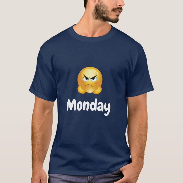 Camisa de Homens Segunda-feira Emoji Grumpy (Frente)