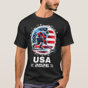 Camisa de hóquei Usa 2026 para homens, mulheres e 