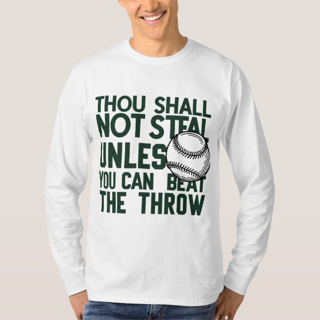Camisa de humor com beisebol para roubar (Frente)