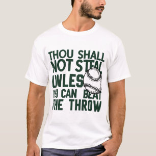Camisa de humor com beisebol para roubar