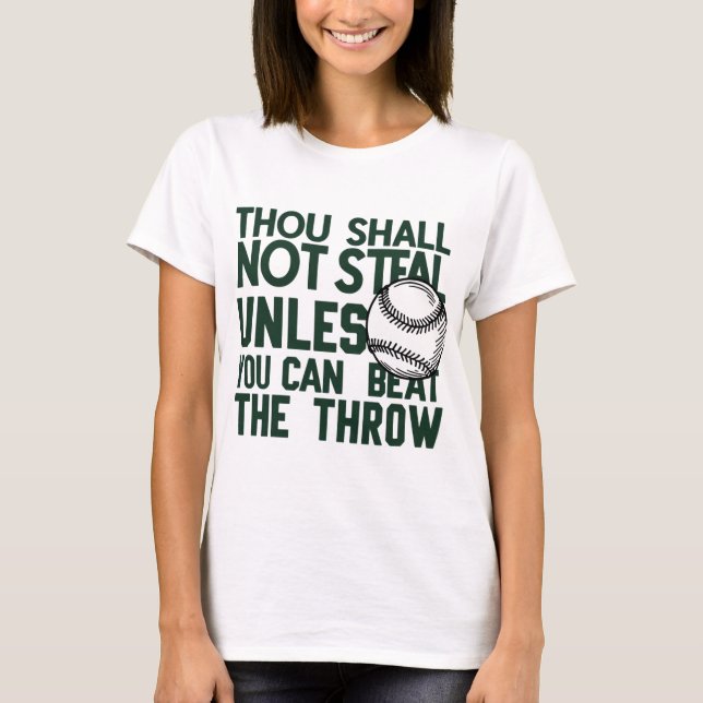 Camisa de humor com beisebol para roubar (Frente)