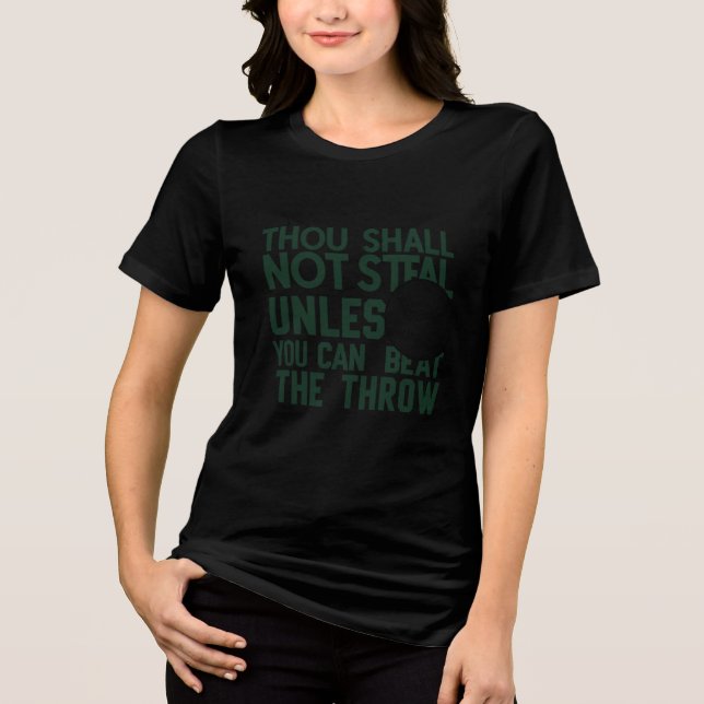 Camisa de humor com beisebol para roubar (Frente)