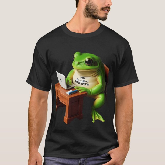 Camisa de Humor do Gerente Sapo na Mesa de Trabalh (Frente)