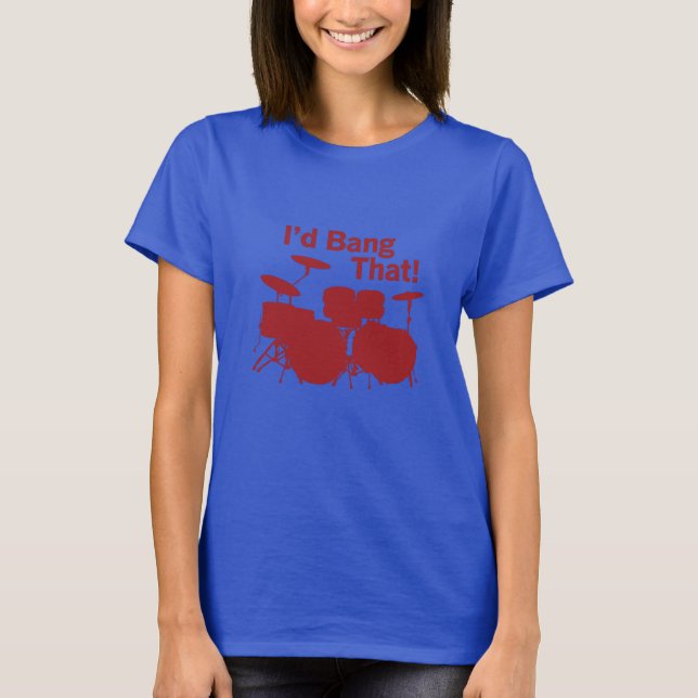 Camisa de Humor Humor da Rapariga do Drummer (Frente)