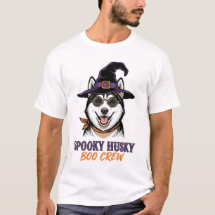 Camisa de Husky de Halloween Bruxa Cachorro Gráfic
