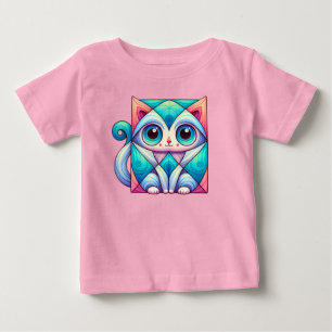 Camisa de ilustração de gato quadrado, Gato com Ol