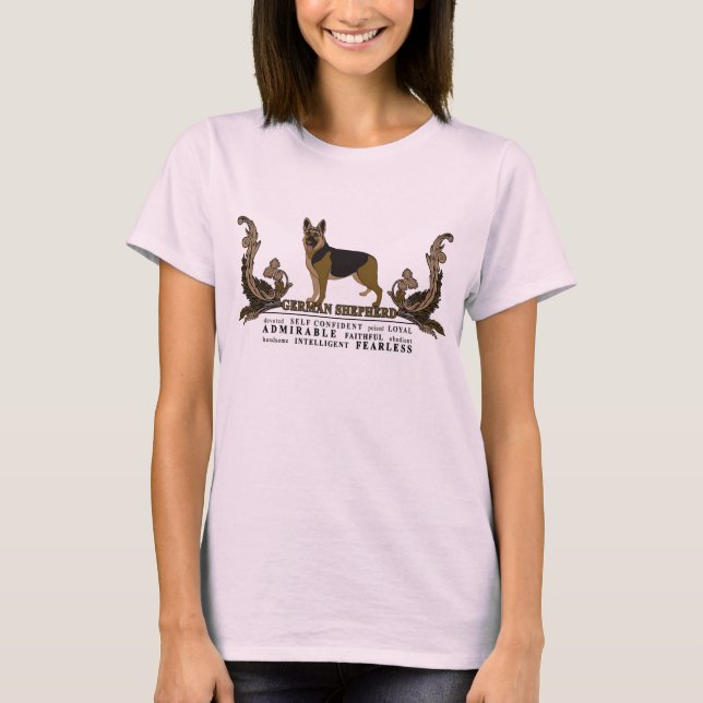 Camisa de ilustração do German shepherd GSD artíst (Frente)