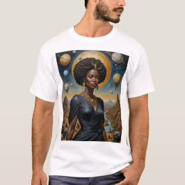 Camisa De Impressão Galáctica Da Coroa Lunar