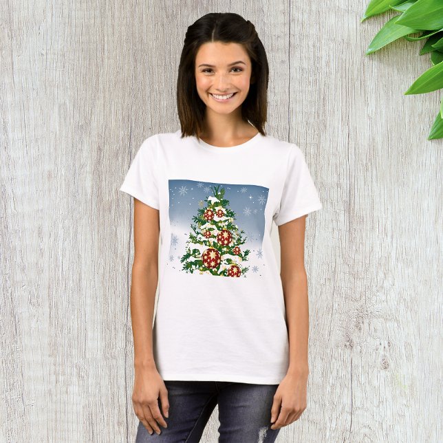Camisa de inverno das mulheres da árvore de Natal (Criador carregado)