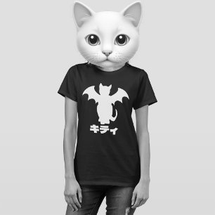 CAMISA DE JAPONÊS GATO-GATO DO GATINHO-gótico BAT