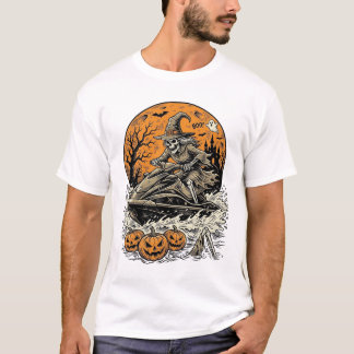 Camisa de Jet Ski de Bruxa Esqueleto Vintage de Ha
