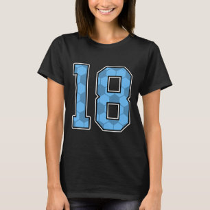 Camisa de jogador de futebol azul padrão número 18