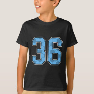 Camisa de jogador de futebol azul padrão número 36