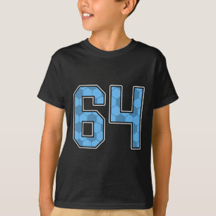 Camisa de jogador de futebol azul padrão número 64