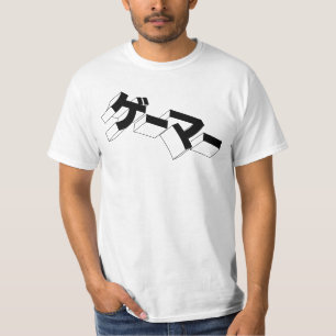 Camisa de JOGO do Japão - Videos games Katakana "M