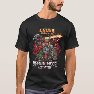 Camisa de jogos ativada no modo demônio engraçado