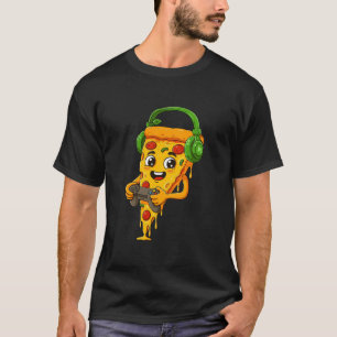 Camisa de jogos de Fones de ouvido de pizza fina  